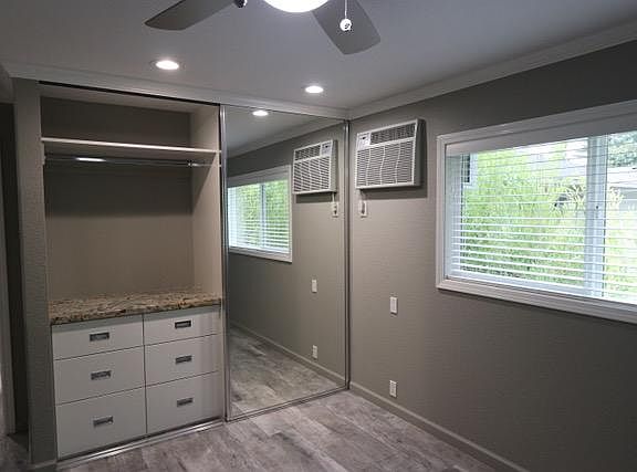 Closet has building dresser