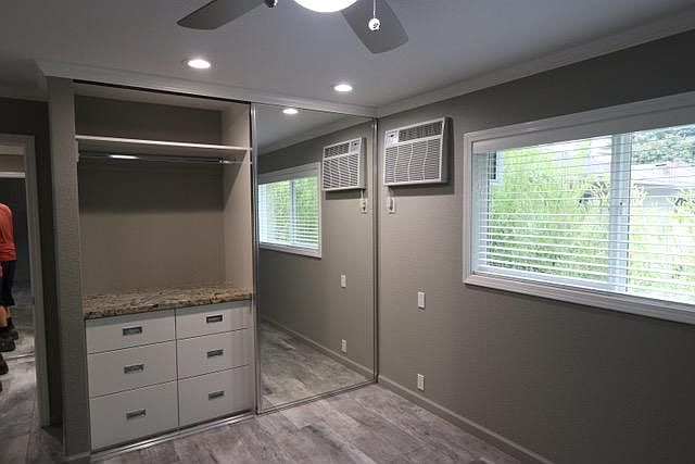 Closet has building dresser