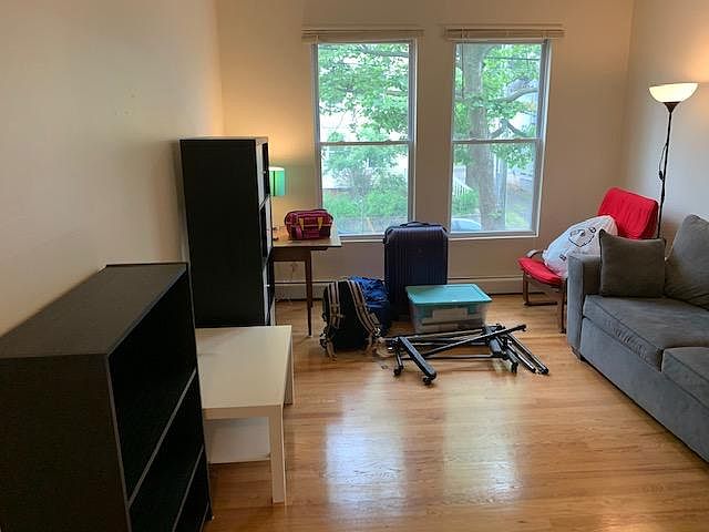 Living room with large windows