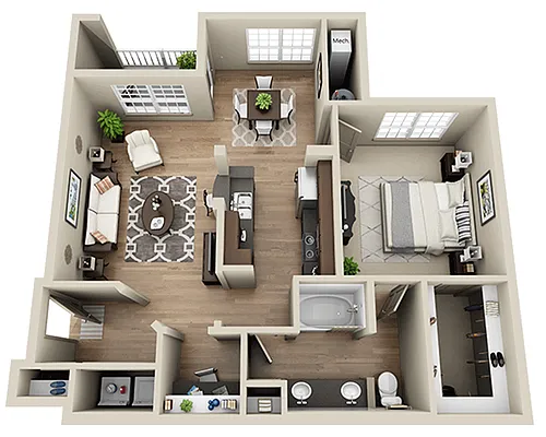 Floor plan Plan D (A1D)