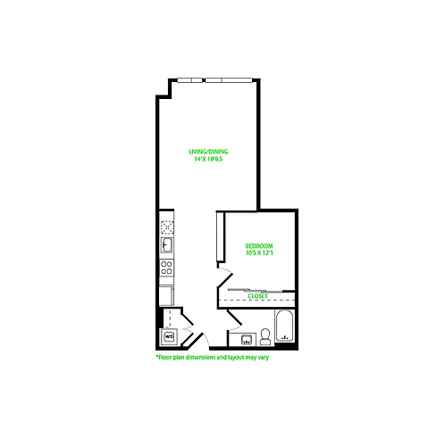 Floor plan Open 1x1 0.1.4