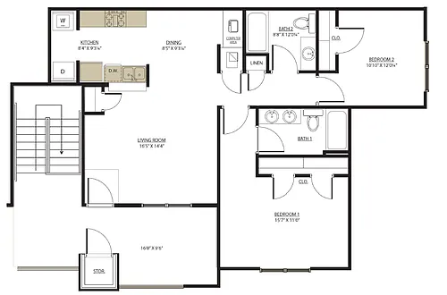 Floor plan 2 Bedroom