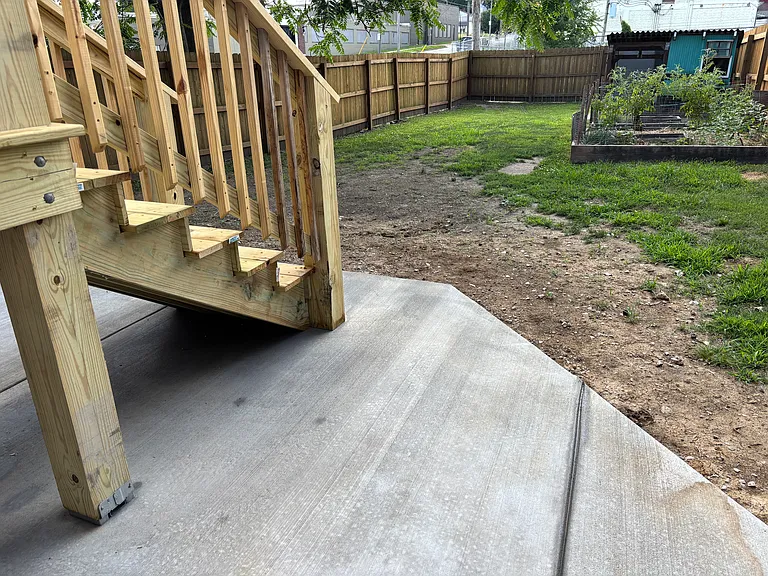 Grass will be reseeded; mud is due to July 2026 construction (new deck + patio). Chicken coop will be removed prior to tenant move-in.