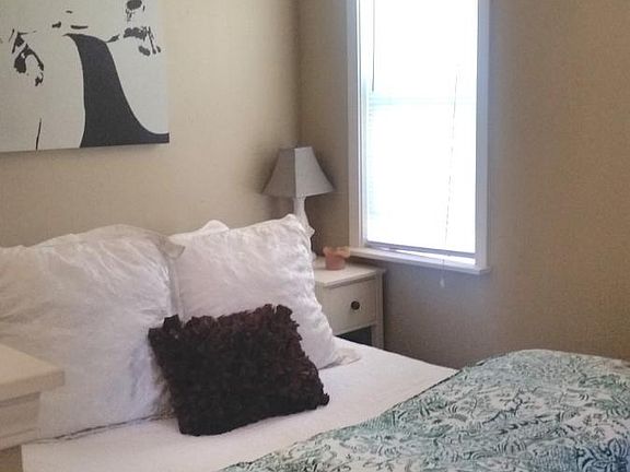 Separate bed area (shown with previous tenant's furnishings 