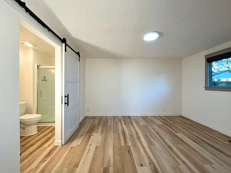 Master bedroom with ensuite bathroom.