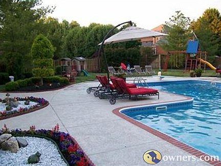 Beautiful landscaped backyard