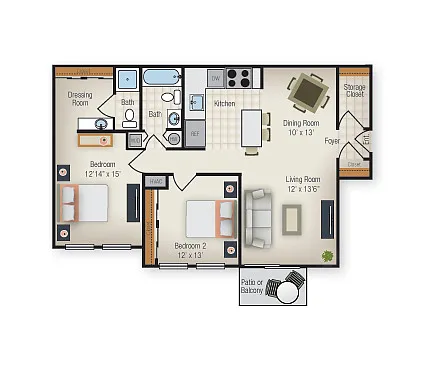 Floor plan Two-Bedroom