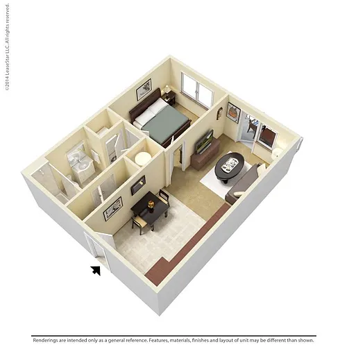 Floor plan 1 Bedroom - E1