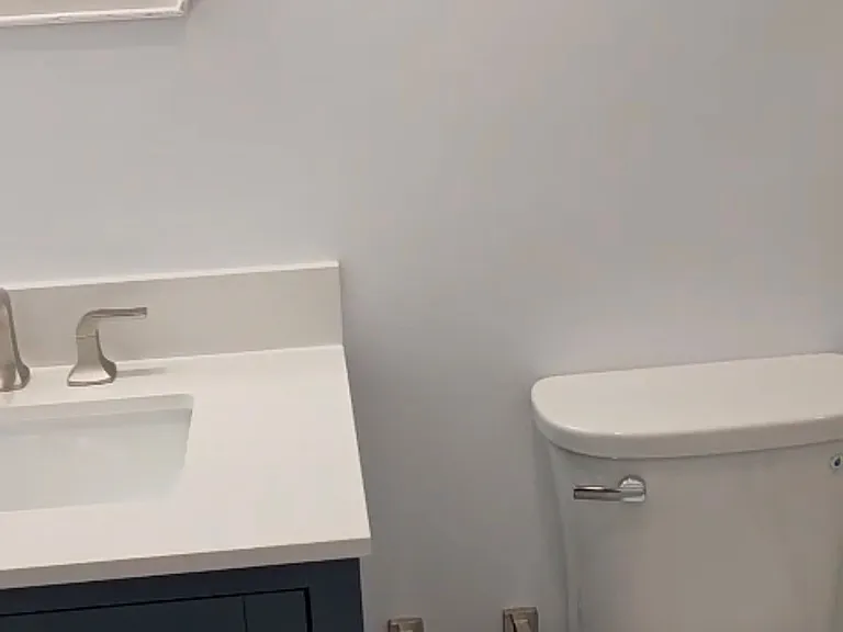 Bathroom Sink and Toilet - the entire bathroom is Brand New - Fully Remodeled - including Italian Tile