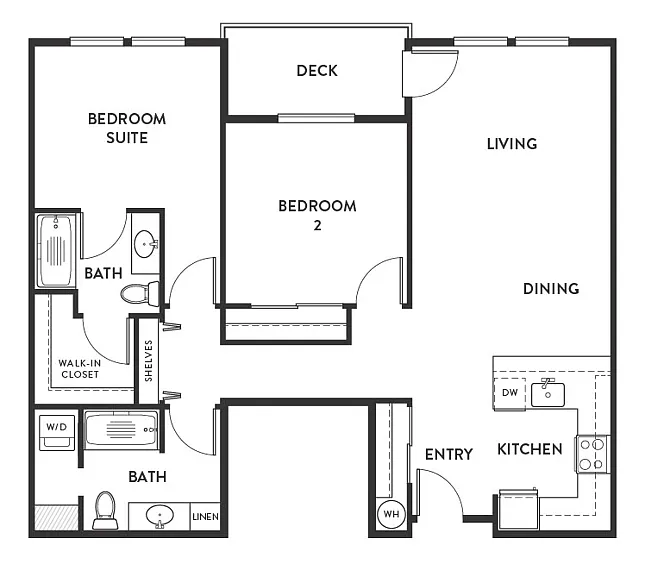Floor plan 2 Bed 2 Bath C5