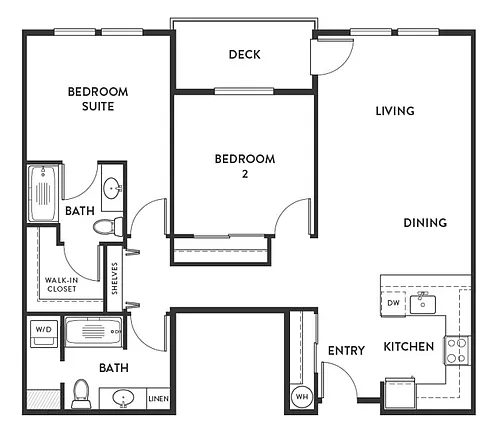 Floor plan 2 Bed 2 Bath C5