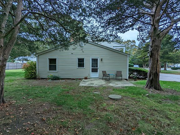concrete patio in side yard