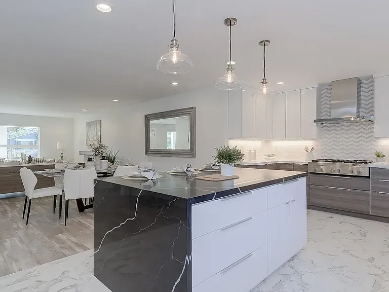 Quartz counter kitchen island