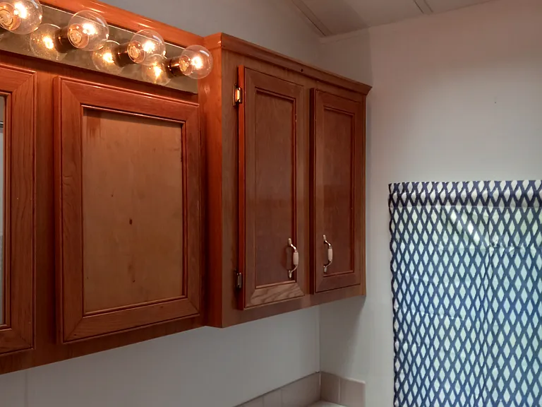 Bathroom, skylight, and shower