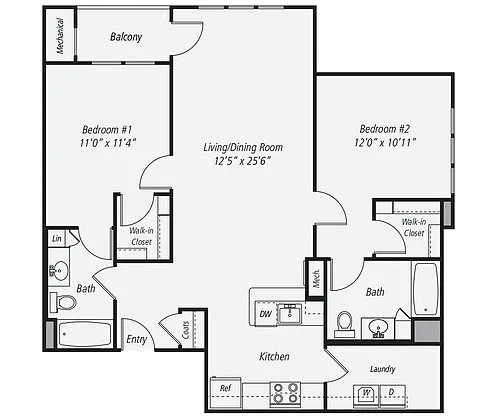 Floor plan B1d-1140