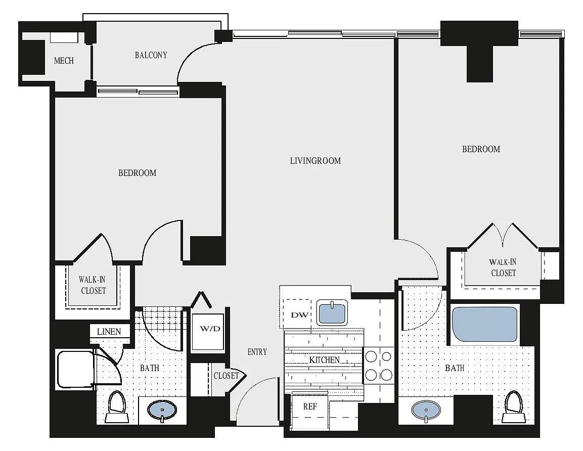 Floor plan 2 Bed/2 Bath - bc2