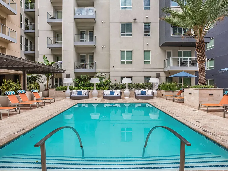 Cabanas and poolside lounge areas