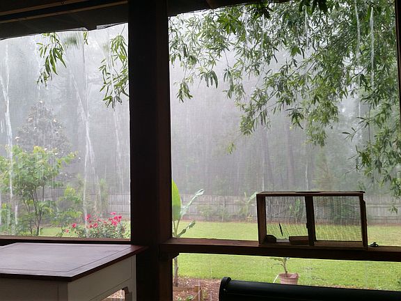 Rain from porch