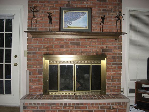 Downstairs fireplace