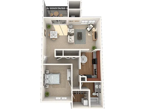 Floor plan Retreat: One Bedroom Apartment