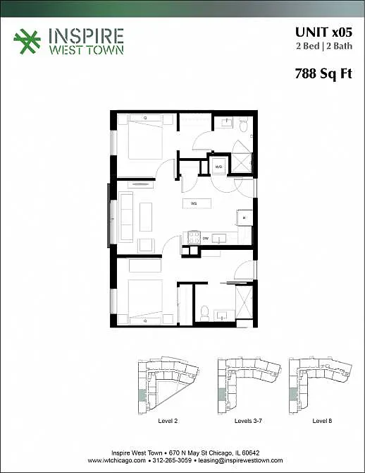 Floor plan x05 2 Bed - 2 Bath