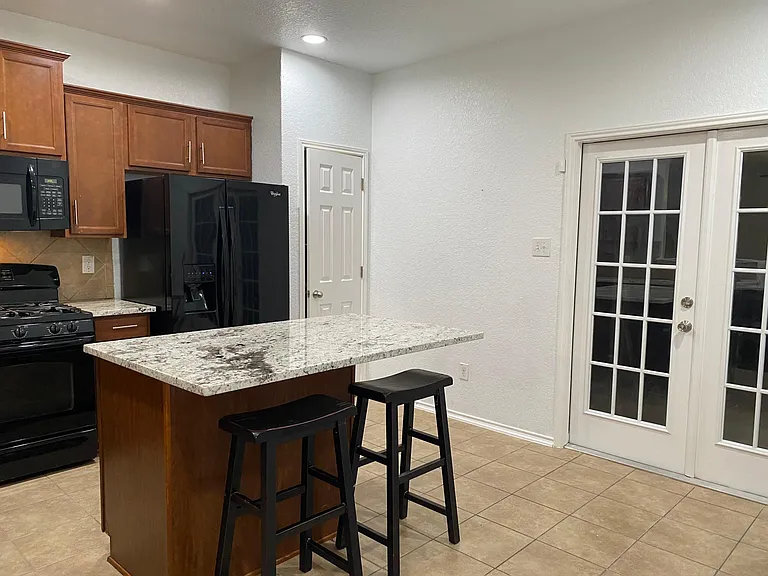 Kitchen/French doors to back yard