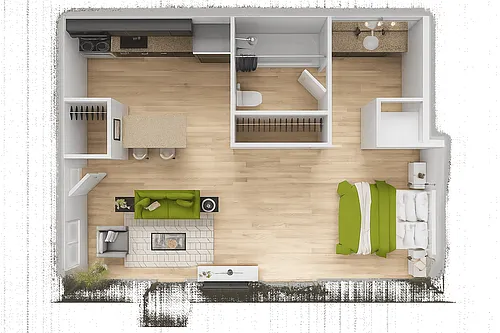 Floor plan Single Studio