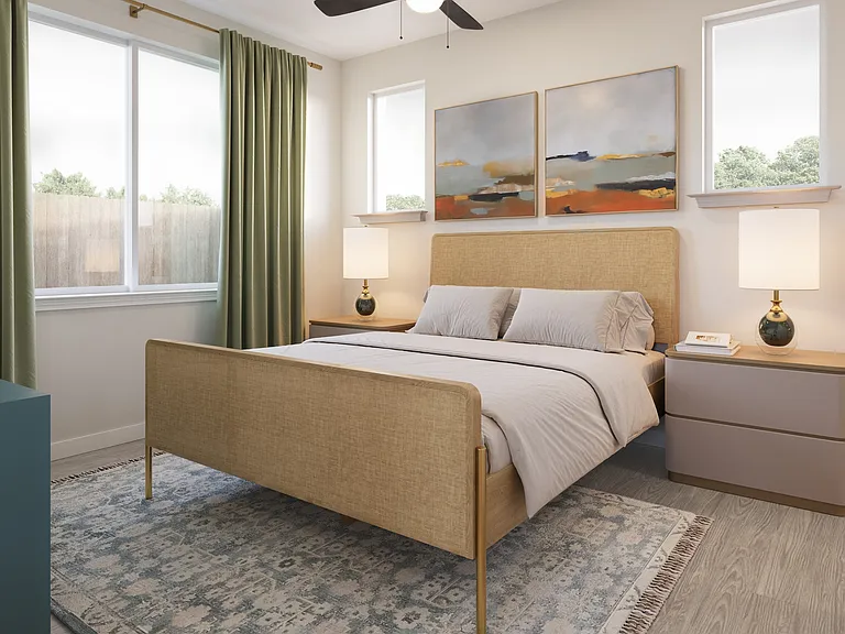 Thoughtfully designed bedroom in our two-bedroom luxury home