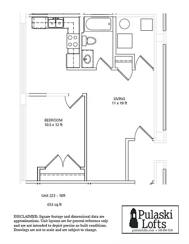 Floor plan One Bedroom 223