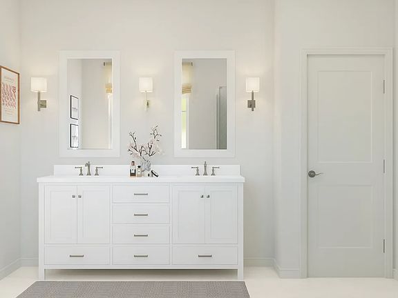 Primary bath with furniture like vanity