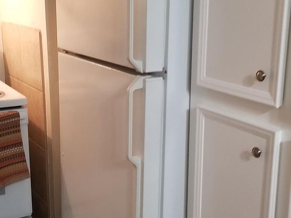 Refrigerator (comes with unit) and extra storage in Kitchen
