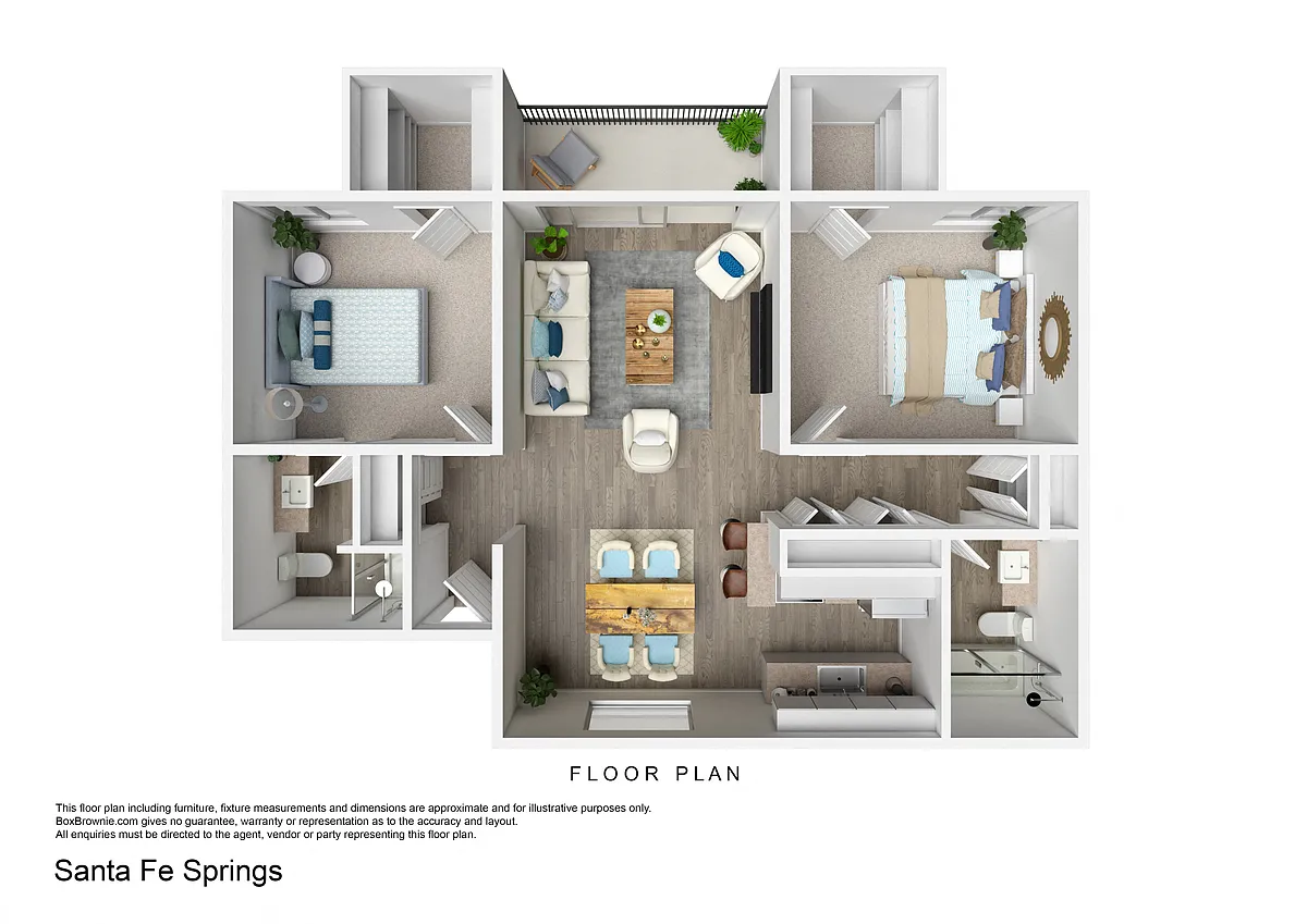 Floor plan Two Bedroom Two Bath