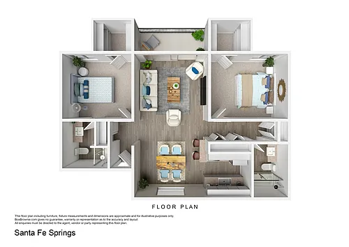 Floor plan Two Bedroom Two Bath