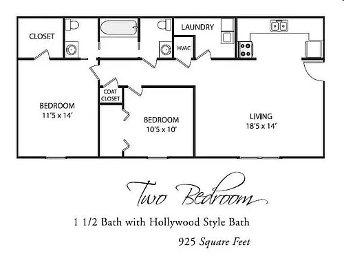 Floor plan Two Bedroom PWI