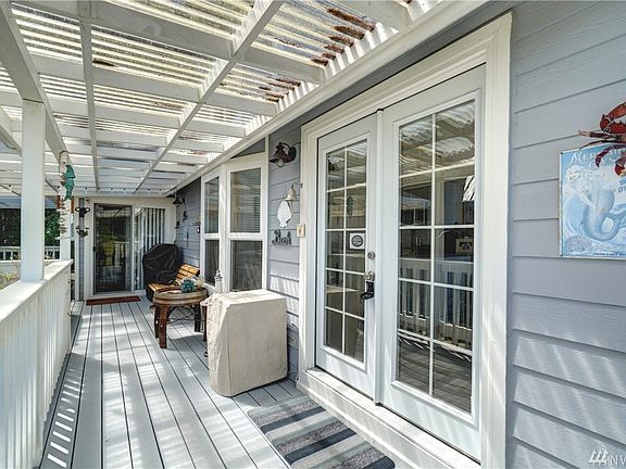 French doors open up to greet your guests. 