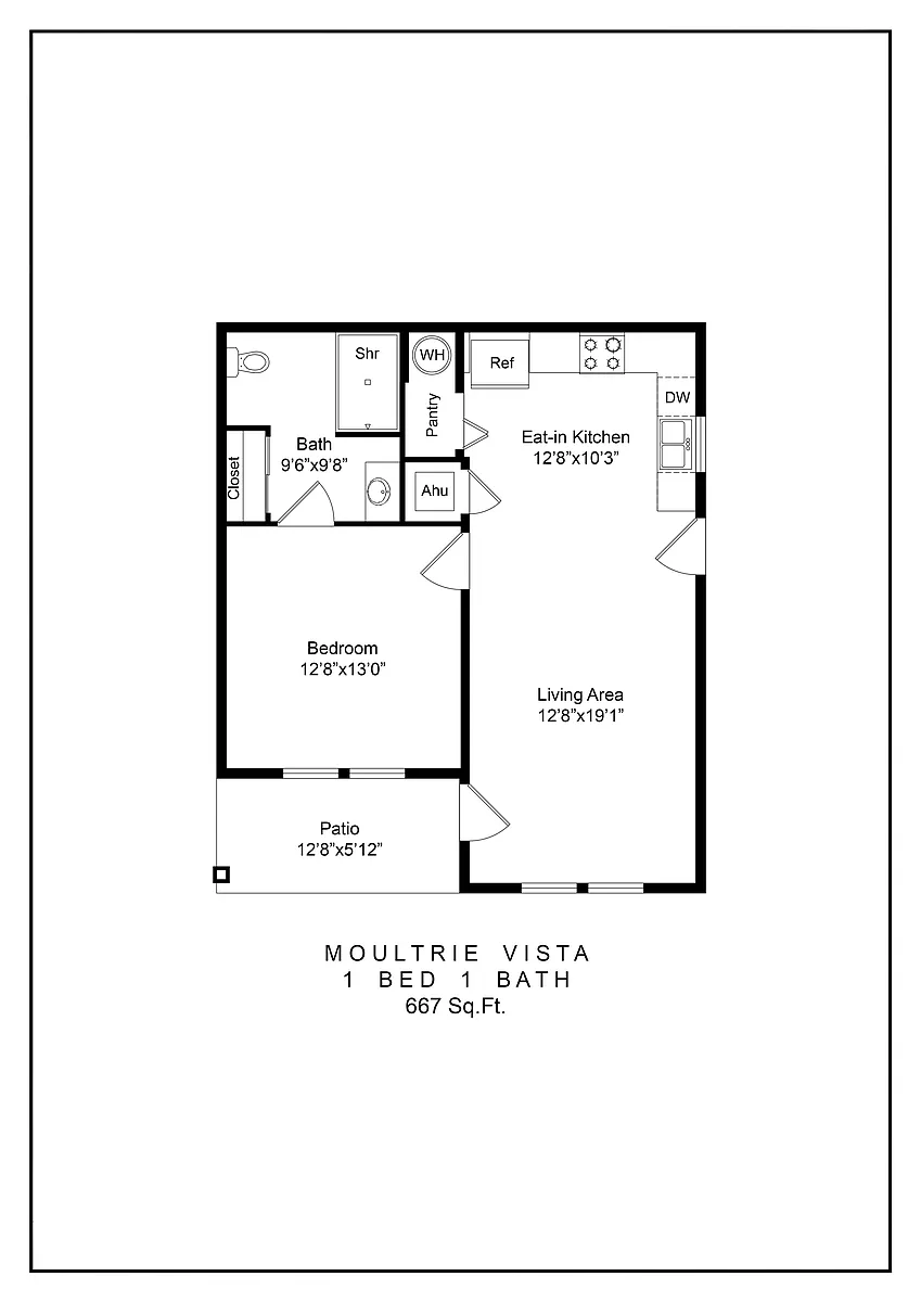 Floor plan 1 Bedroom 1 Bath