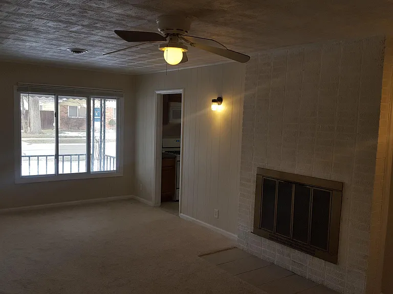 Living room showing front entrance