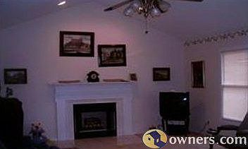 Beautiful living room with fireplace