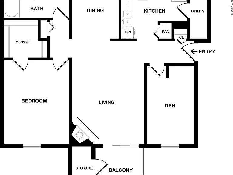 1 Bedroom Den: Beds - 1: Baths - 1: SqFt Range - 848 to 848