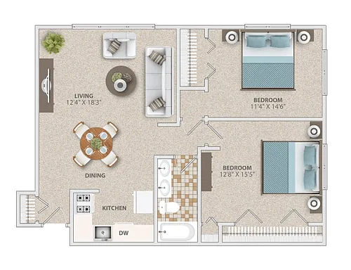 Floor plan Two Bedroom