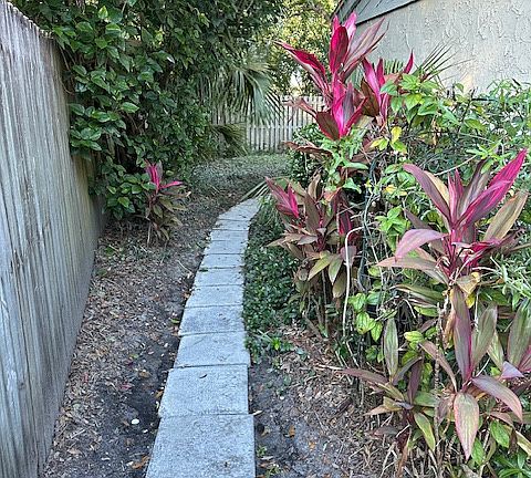 Path leading to back of condo.