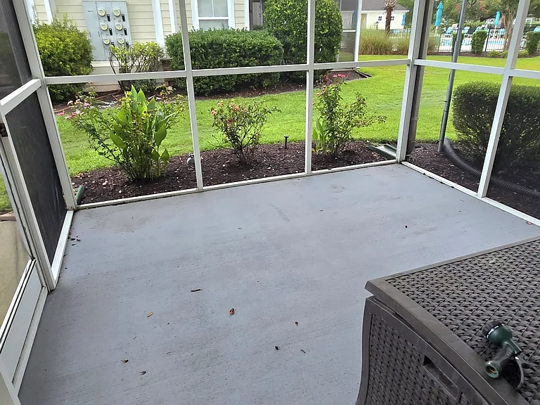 Screened back patio