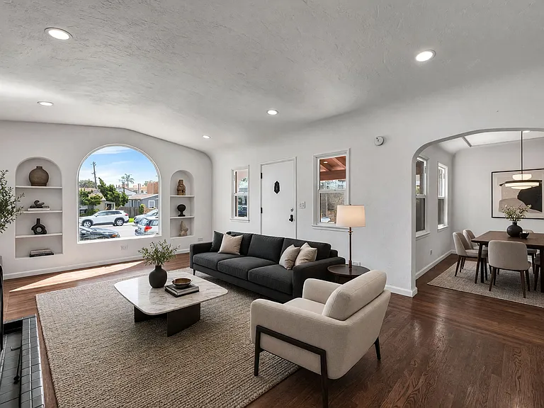 Living room and dining room