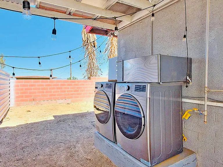 Outdoor washer and dryer.