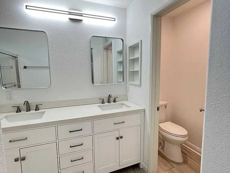 Primary room's brand new vanity.