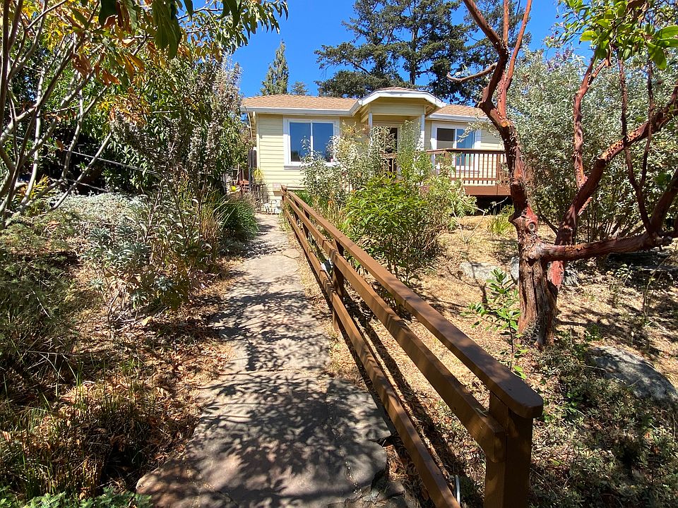 House is set back from the street.