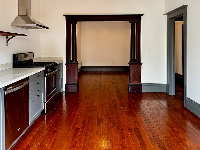 kitchen looking into living room