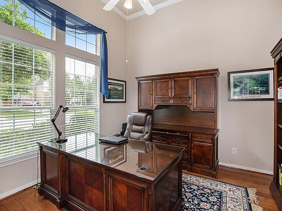 Another view of the study showing the large windows.