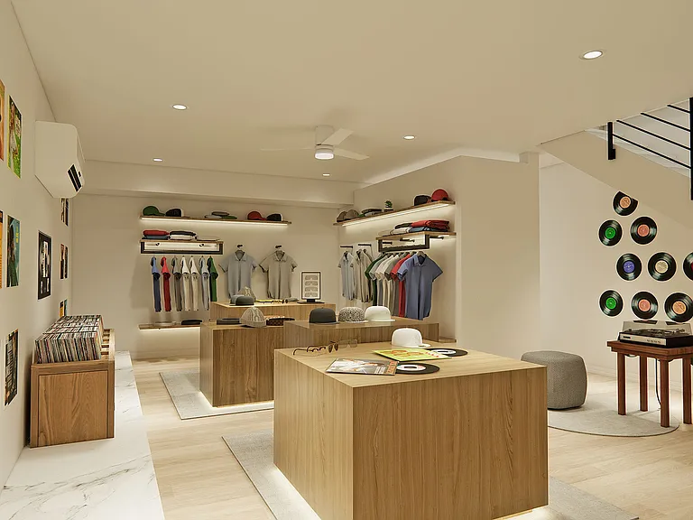 Retail rendering in bi-level space