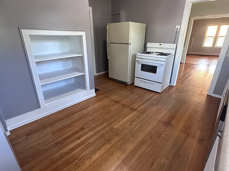 Pantry shelving in kitchen